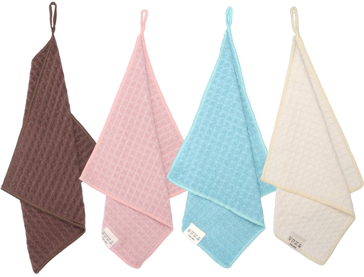 Microvezeldoeken Set van 4 - Wasbaar en Herbruikbaar - 30 x 30 cm