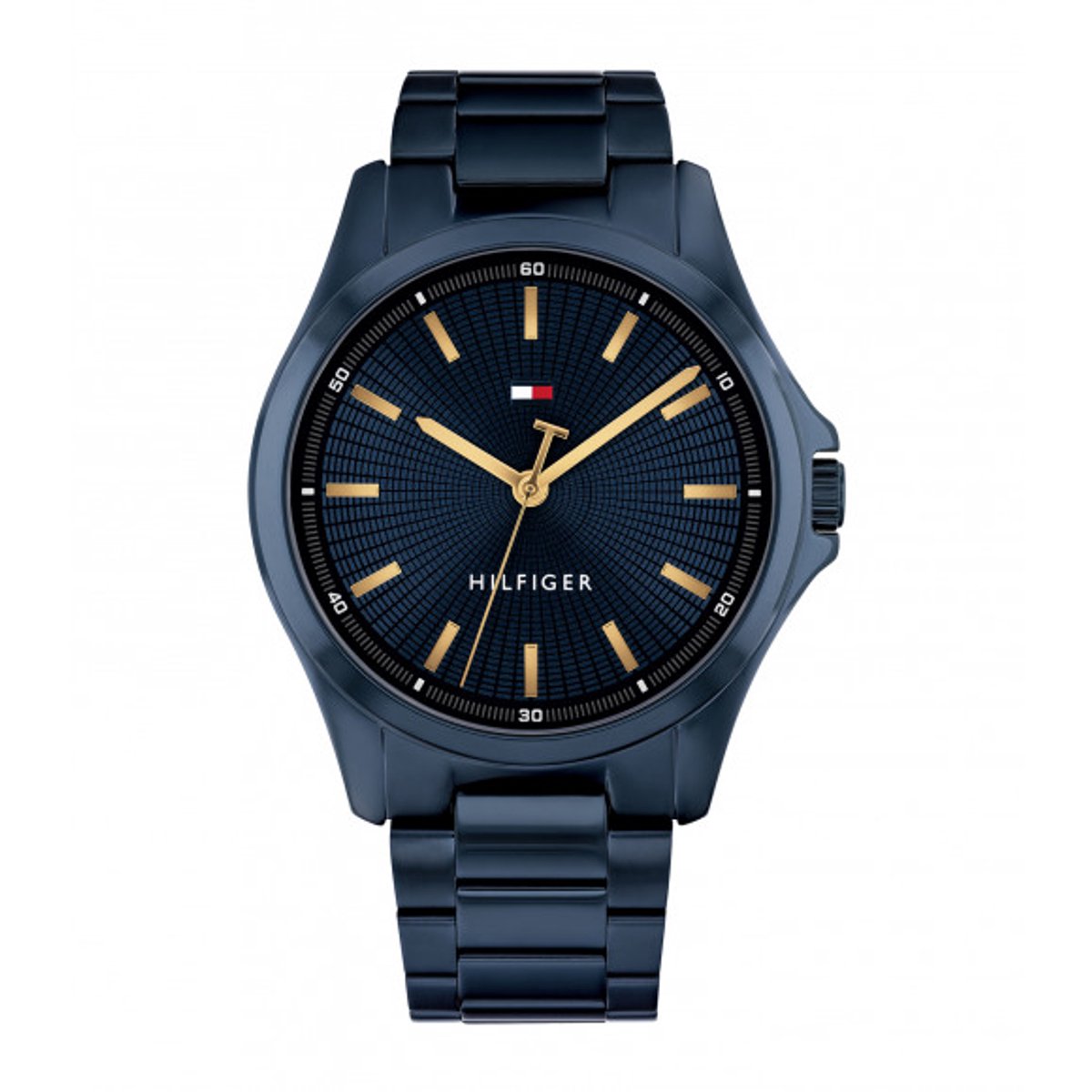 Tommy Hilfiger Horloge, Stalen Band Blauwe Pvd, Blauwe Wijzerplaat, Stalen Kast Blauwe Pvd, Datum, 43Mm, 1710742