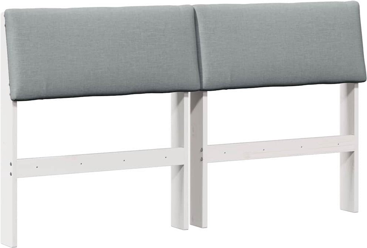 vidaXL Gestoffeerd - hoofdbord - Lichtgrijs - 140 - cm - Massief - grenenhout