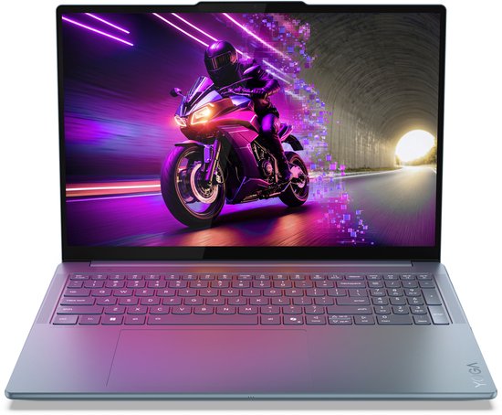 Lenovo Yoga Pro 9 16IAH10 Intel Core Ultra 9 285H Laptop 40,6 cm (16") Touchscreen 3.2K 64 GB LPDDR5x-SDRAM 1 TB SSD NVIDIA GeForce RTX 5070 Wi-Fi 7 (802.11be) Windows 11 Home Engels Blauwgroen - Lenovo - Hoofdafbeelding