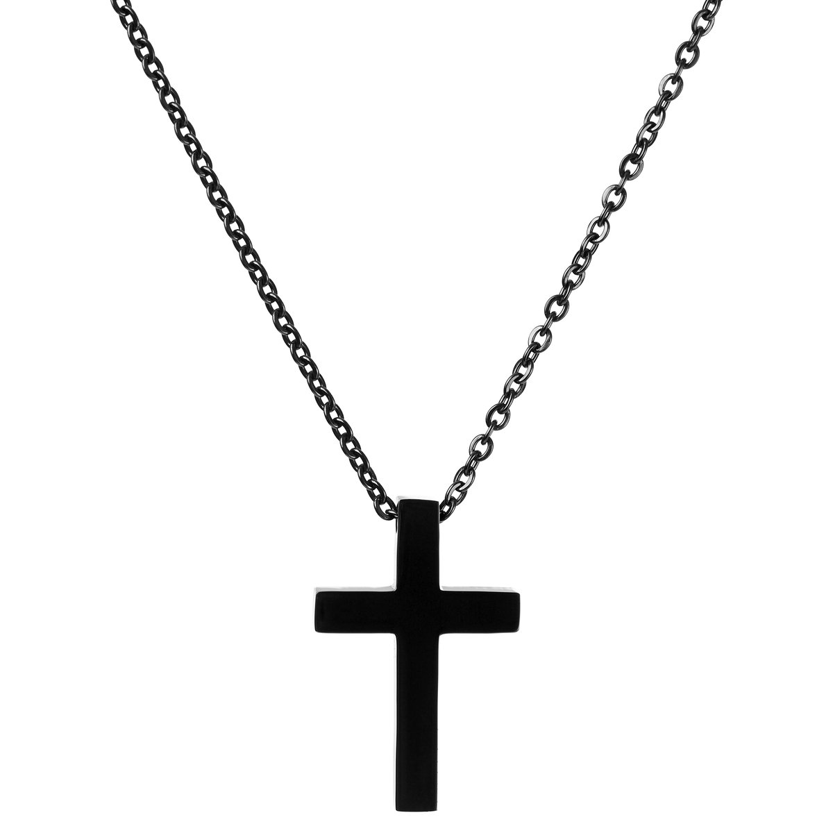 Klassieke Zwarte Kruisketting
