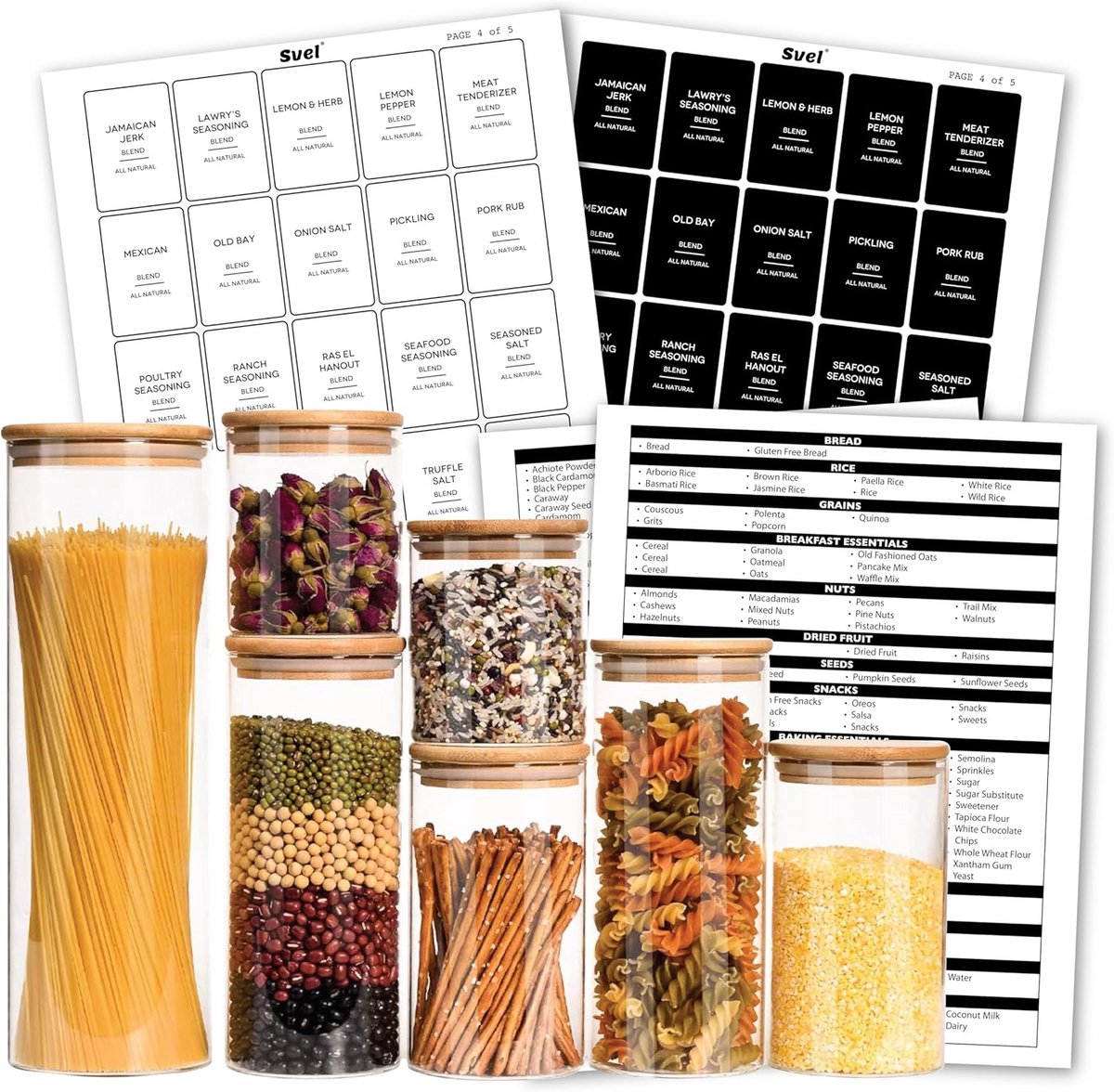 335 Keuken Voorraadlabels voor Kruidenpotjes en Voorraadbakken Wit