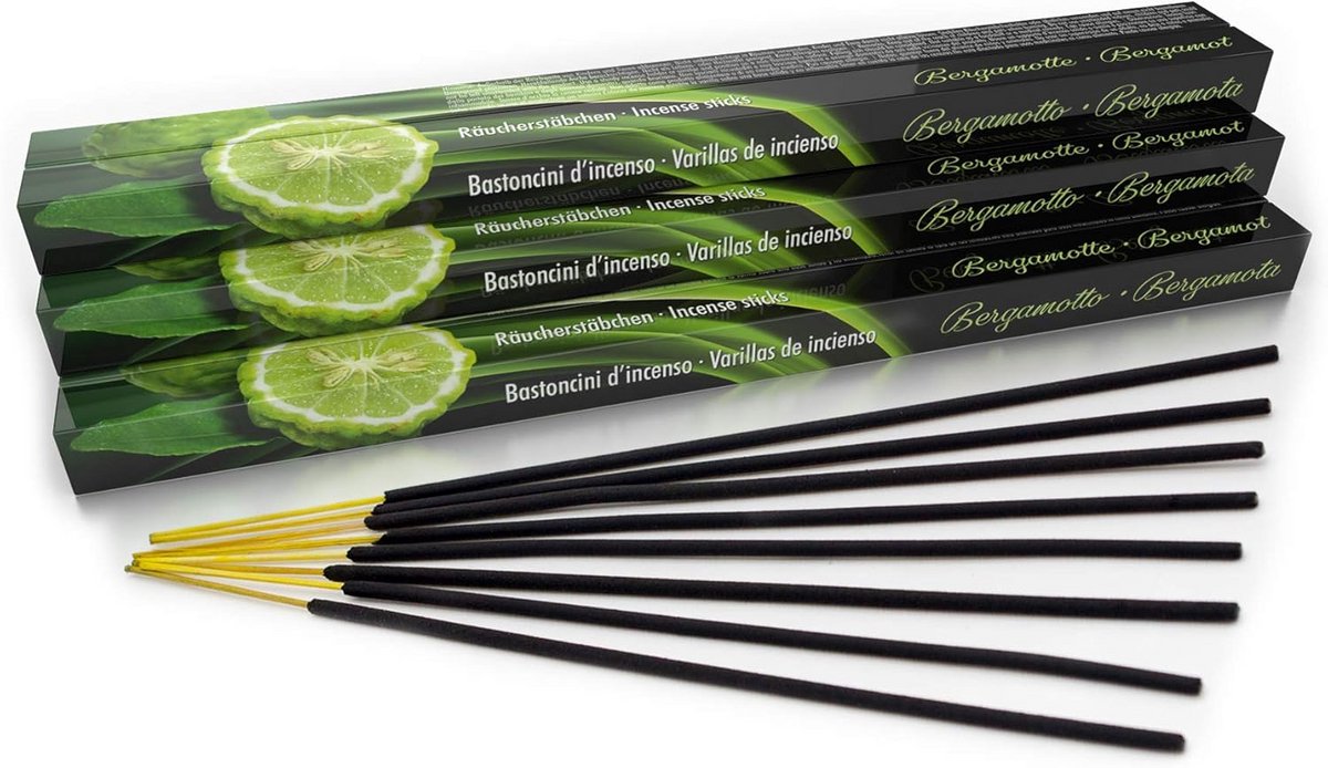 Natuurlijke Wierookstokjes Bergamot - 10 Dozen Bulkverpakking (800 Stuks) - 45 Min Brandti