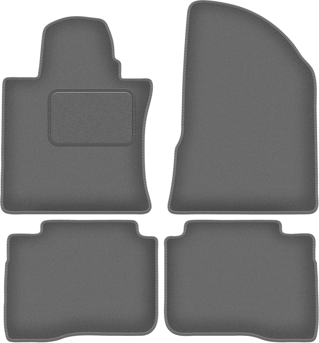 Wielganizator WLG-CARLUX-GRAFIET Serie - Auto Vloermatten - Grafiet - Polipropyleen - Op Maat Gemaakt - SsangYong Musso