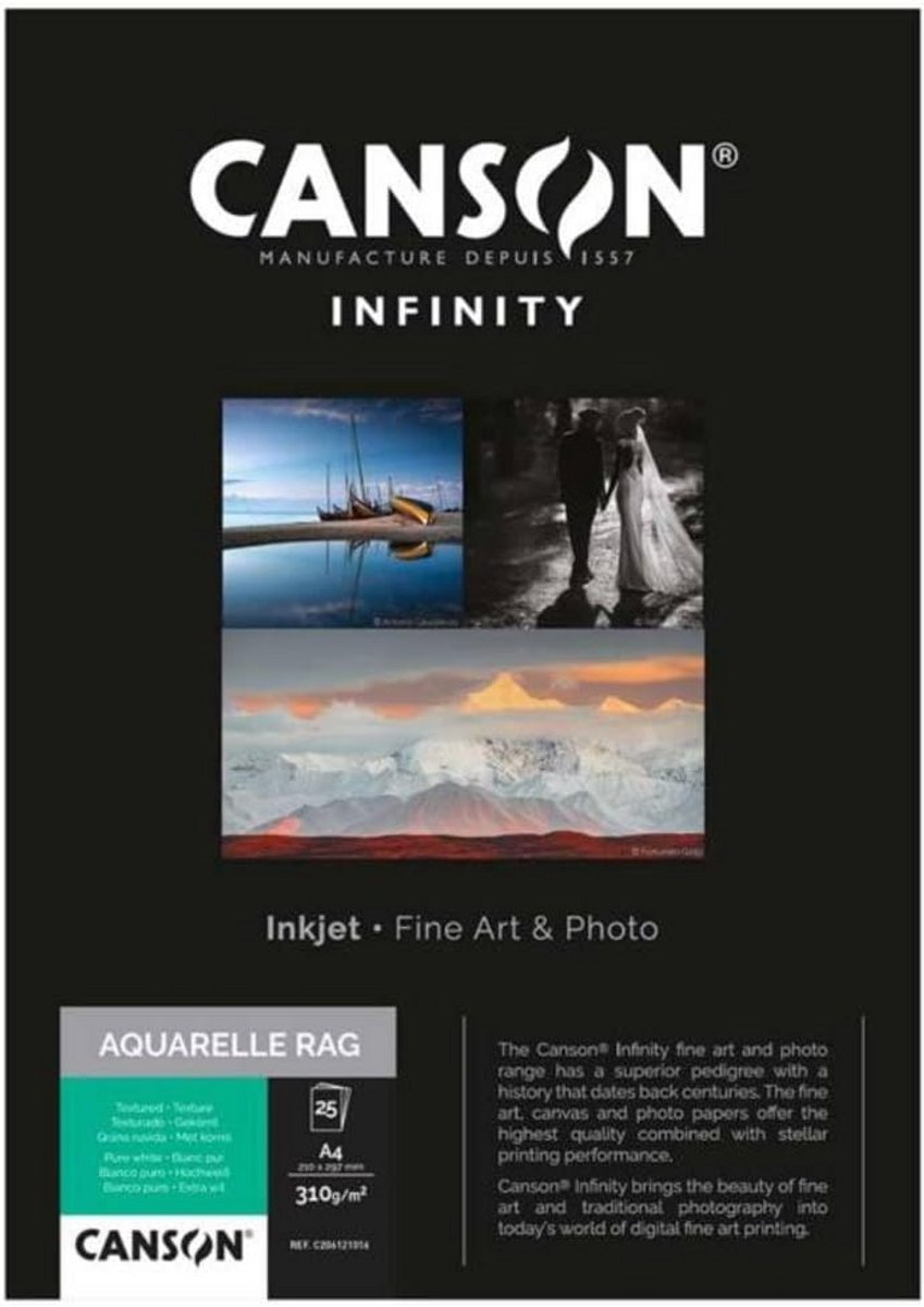 Aquarel FineArt Fotopapier A3 - 25 Vellen 310 g/m² - Museumkwaliteit Inkjet Papier