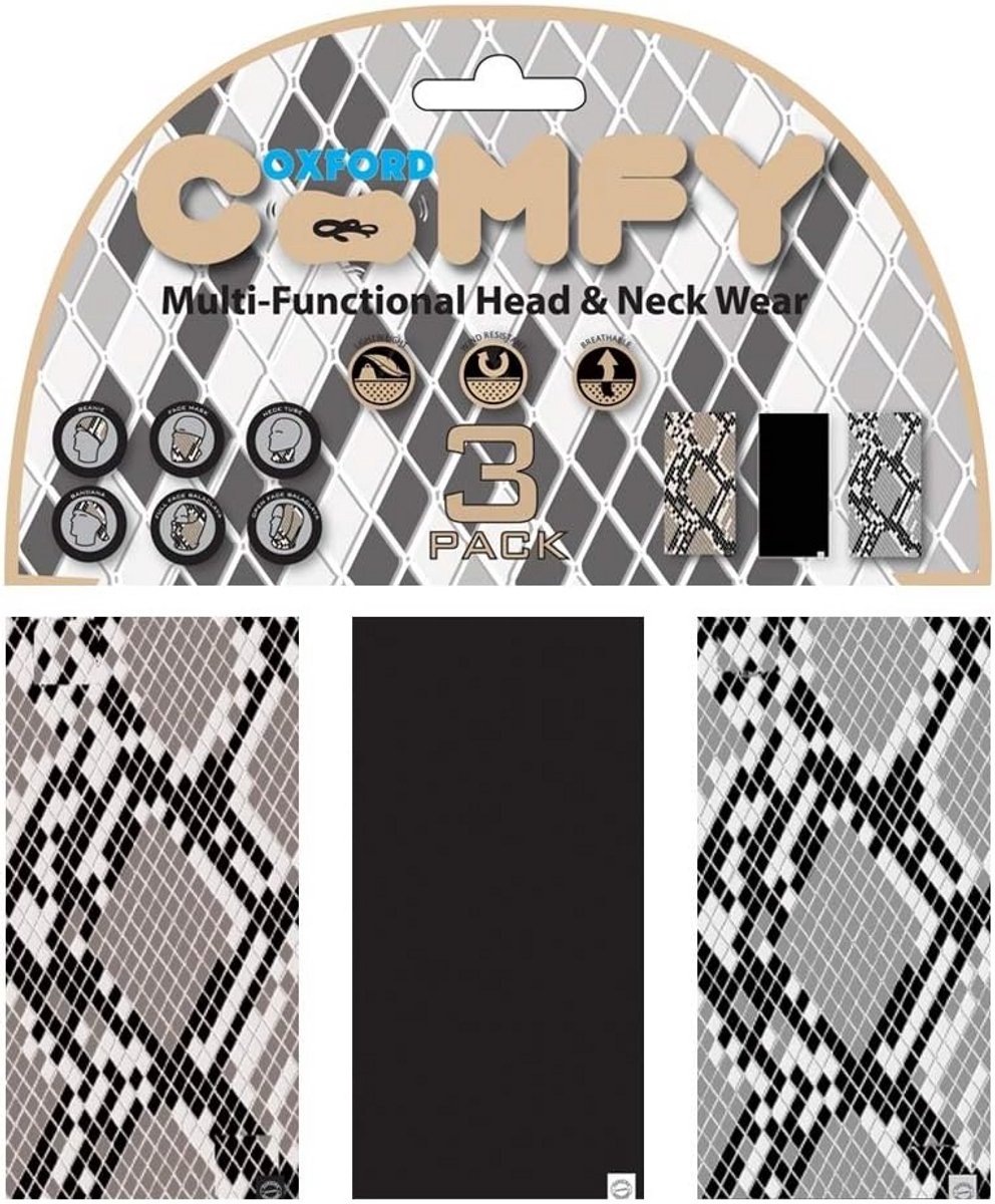 Set van 3 Oxford Comfort Halsklemmen Meerkleurige Slangenprint