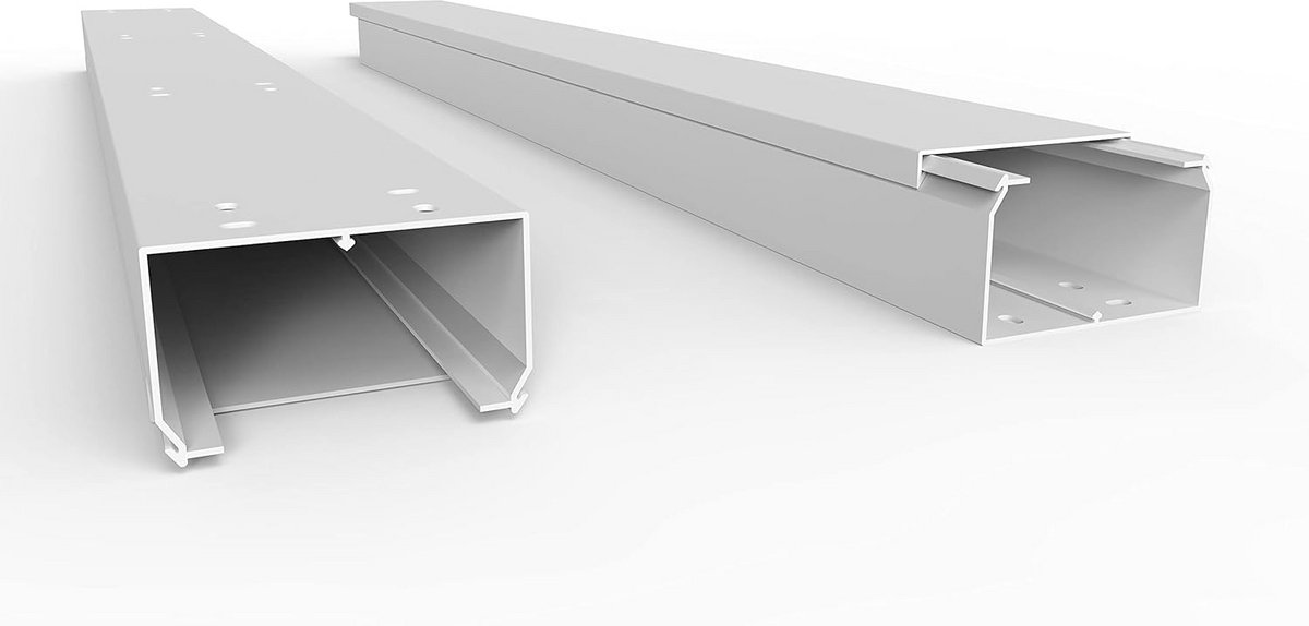 Kabelgoot Wit 10 Meter (5x2m) 100x60mm met Bodemgaten - Efficiënte Kabelmanagement