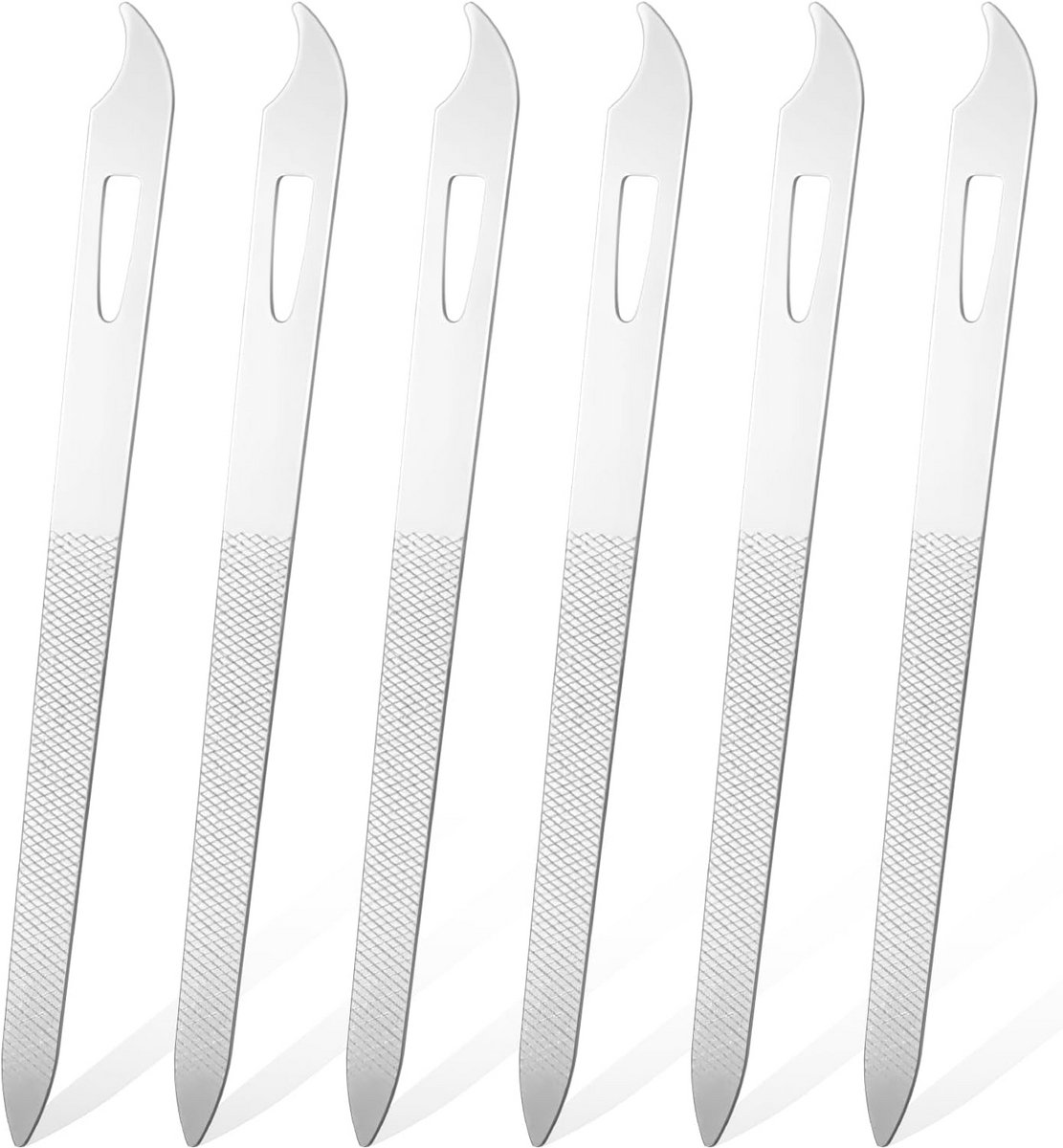 Nagelvijlenset van Metaal - 6 Stuks Dubbelzijdige Manicure en Pedicure Vijlen