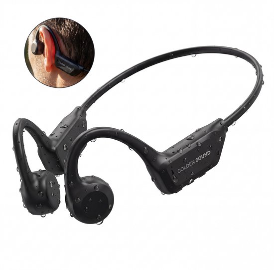 Golden Sound Run - Bone Conduction - Sport oordopjes - Sporthoofdtelefoon - Hardlopen - Oortjes draadloos - 10 uur batterijduur - Sport