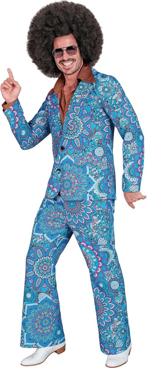 Heren Kostuum Jaren 60/70 Pak met Jas en Broek - Hippie Flower Power Disco Outfit