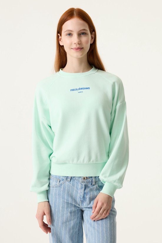 Sweat-shirt GARCIA Filles Imprimé Texte Vert Manches longues
