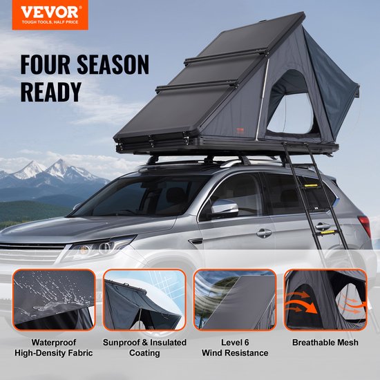 VEVOR Daktent Harde Schaal 2-3 Persoons Waterdichte Jeep Suv Vrachtwagen Ladder 272kg van Vevor — afbeelding 5