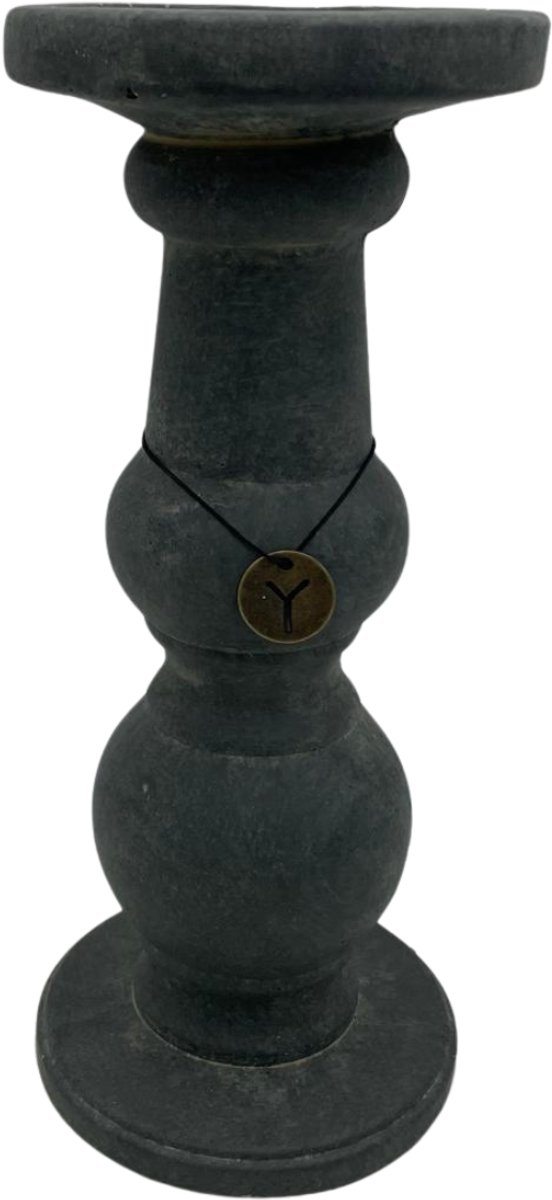 Brynxz Grandeur Vintage Kandelaar - Grijs steenlook - Maat L Hoogte 30 cm - Candleholder