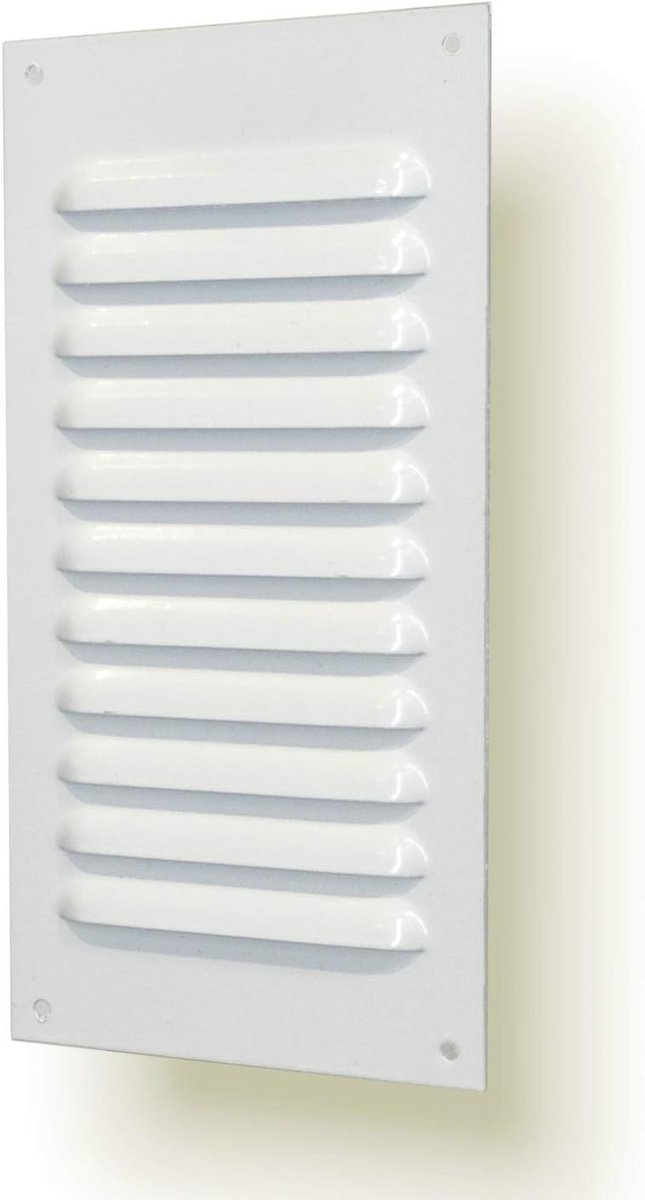 Ventilatierooster Metaal Wit 20x10 cm - Luchtrooster voor Ventilatie en Beluchting