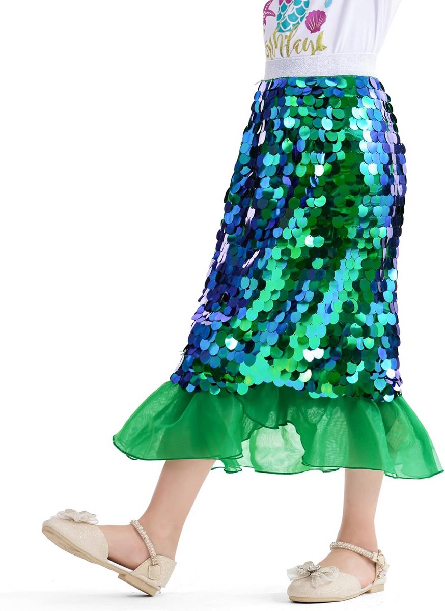 Glitter Zeemeerminrok met Pailletten voor Meisjes - Voor Feestjes en Strand