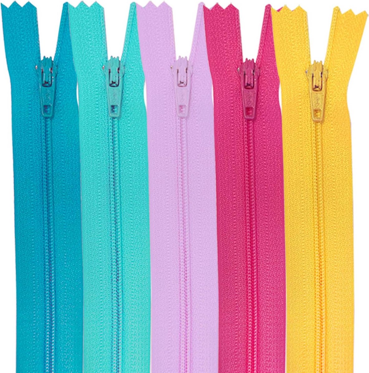 Set van 5 Nylon Ritsen 18 cm Multikleurig voor Naaien en Kledingreparatie