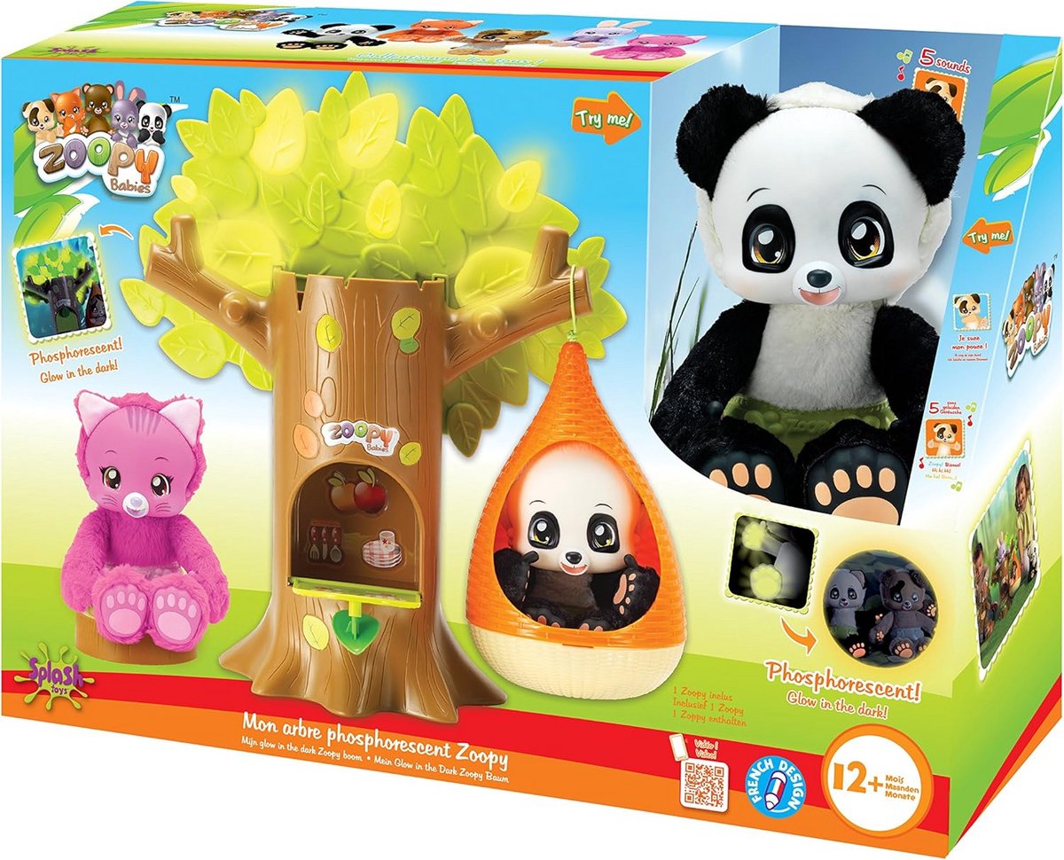 Lichtgevend Knuffeldier Speelset met Boomhut en Accessoires