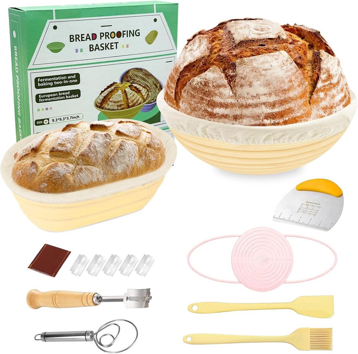 Set van 10 Brood Bakvormen en Accessoires Rond en Ovaal