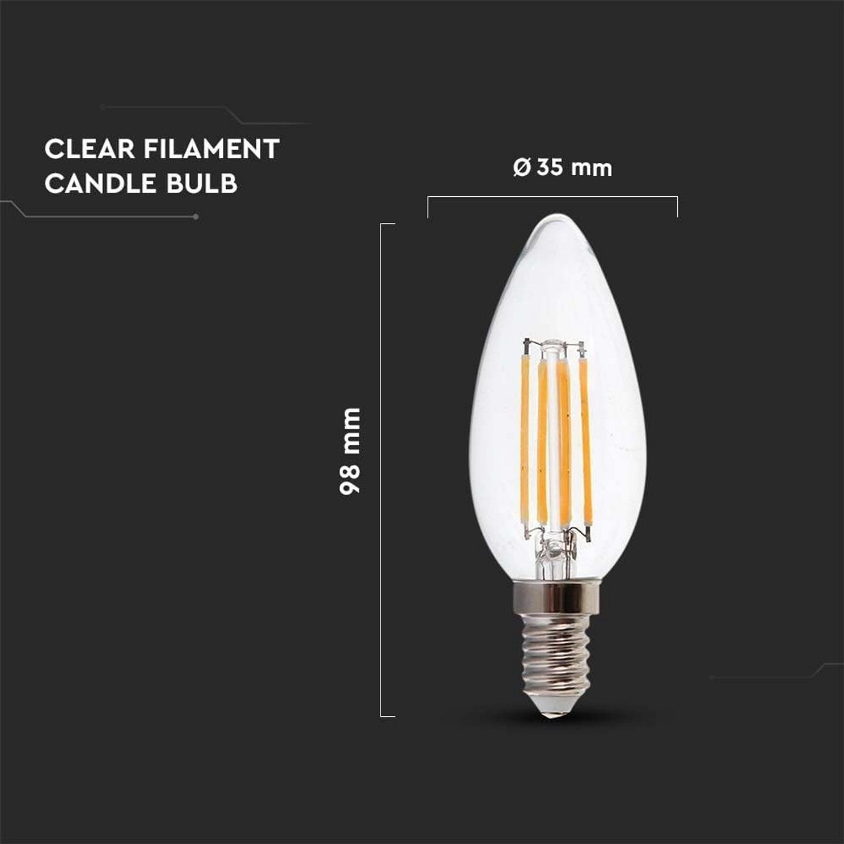 Dimbare LED Gloeilamp E14 5,5W Warm Wit Licht (3000K)