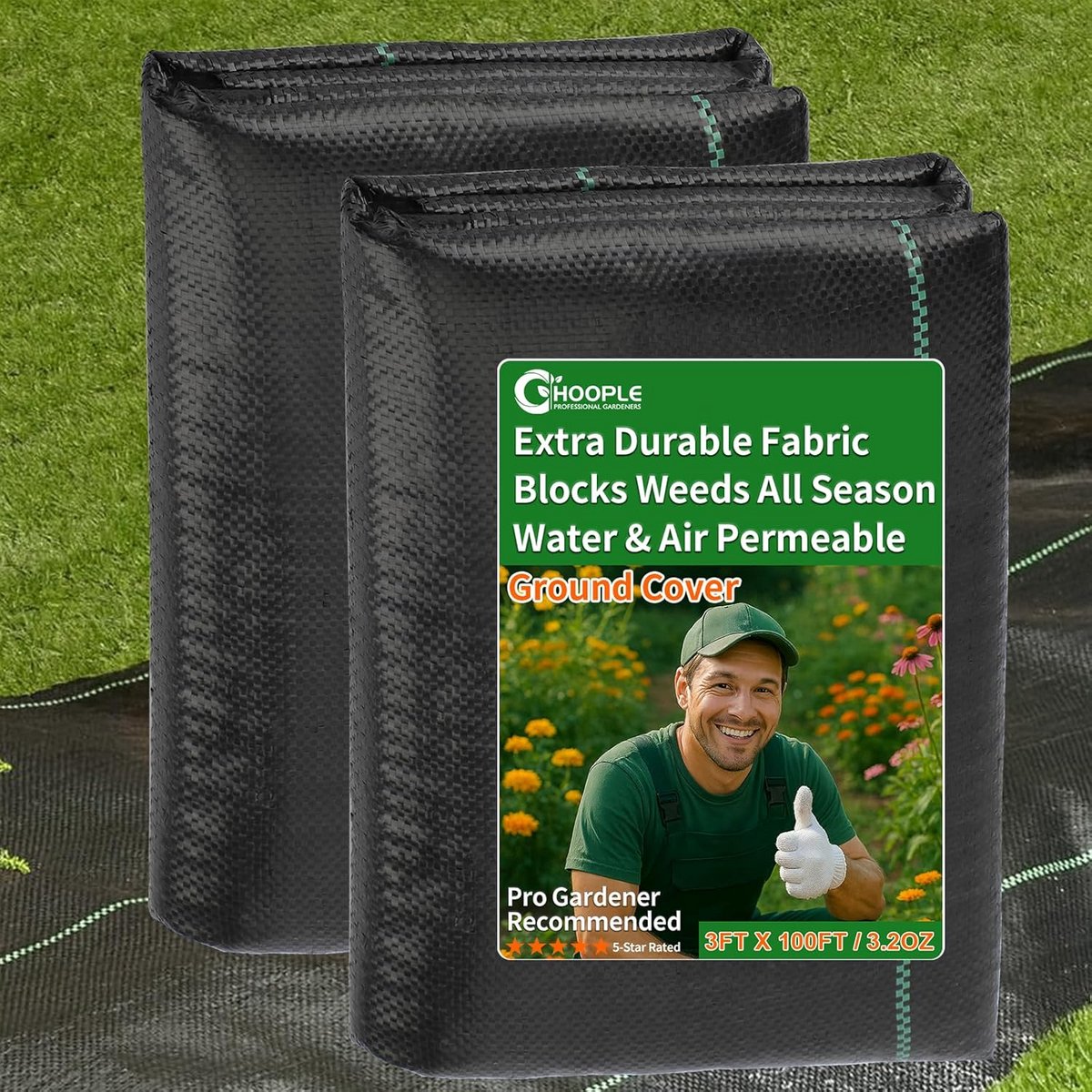 Heavy-Duty Onkruidbarrière Gronddoek - Duurzaam & UV-bestendig Tuin .075 - 100 m²