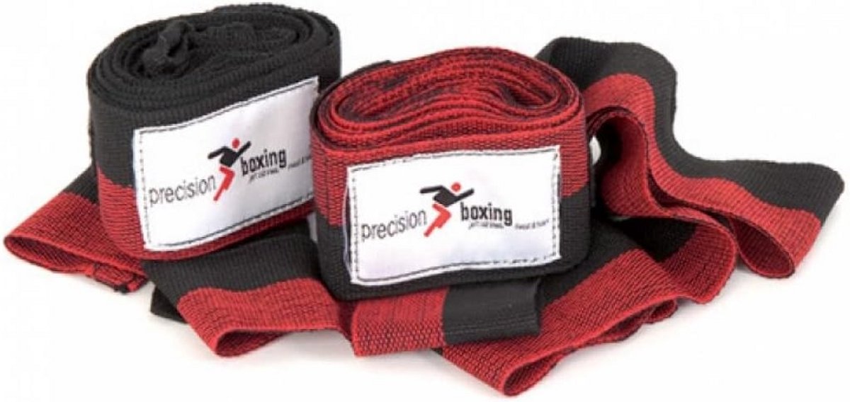 Duurzame Bokshandschoen Handwikkels 3.5m Zwart Rood voor Training en Bescherming