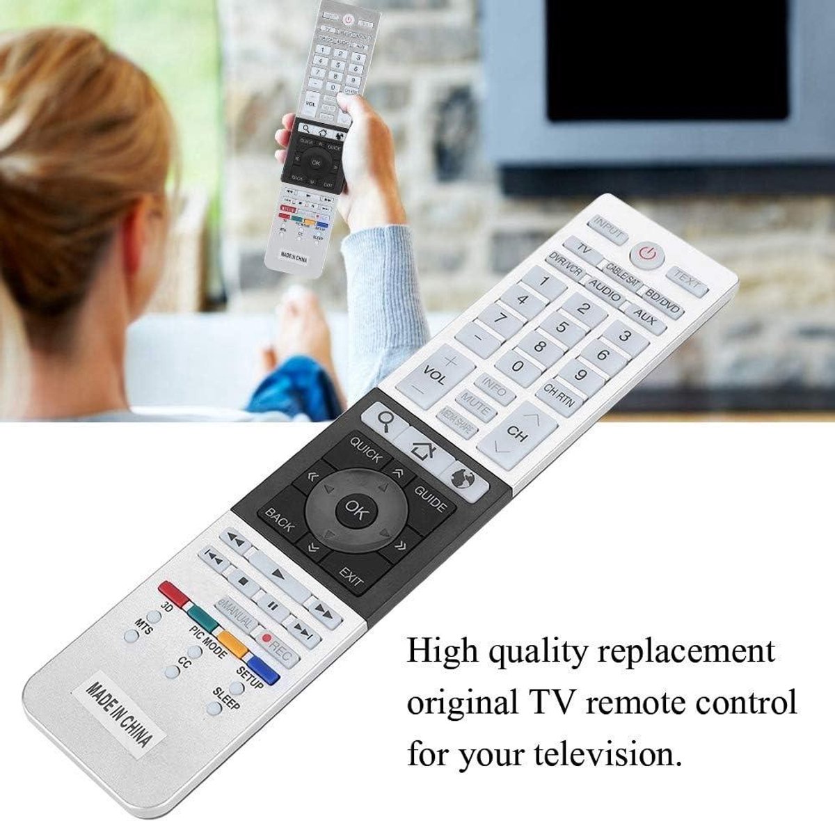 Afstandsbediening voor 4K Ultra HD-tv met universele compatibiliteit.