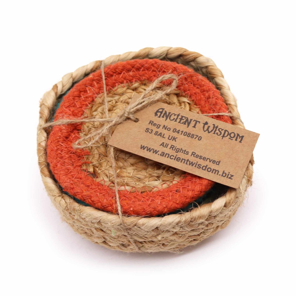 Ancient Wisdom - Decoratieve schaal - Jute en katoen 10 cm gemengde kleuren - onderzetter - decoratie - knutselen - aquariums - stenen
