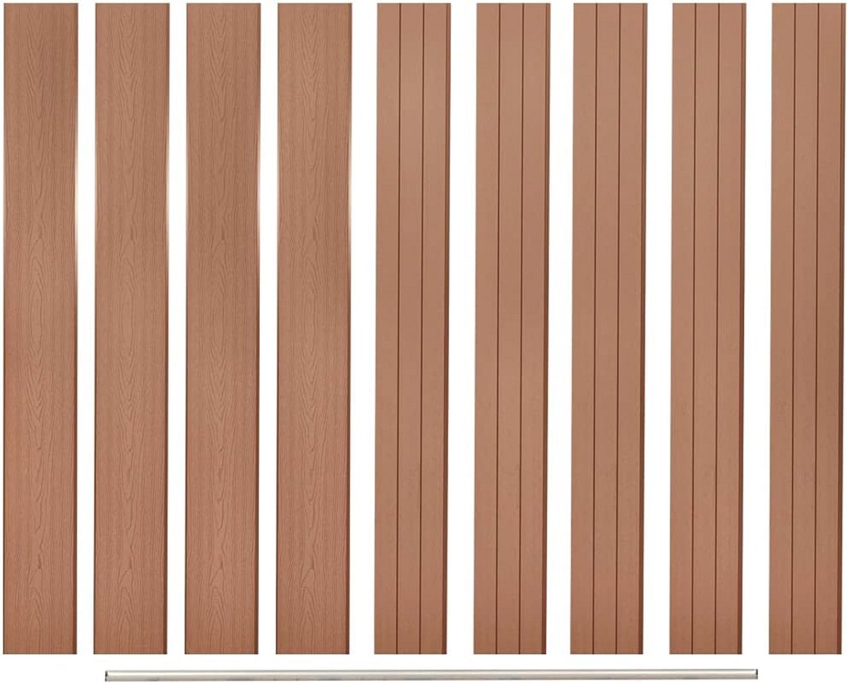 9x Vervangende Schuttingplanken 170 cm HKC Bruin Hout-Kunststof Composiet