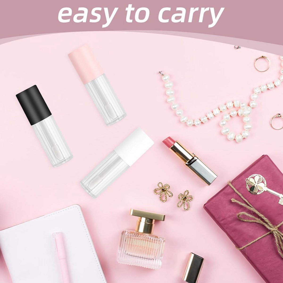 Set van 7 Hervulbare Lipgloss Tubes voor Zelf Maken - Inclusief Applicators