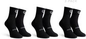 Rogelli Core Dames en Heren 3 pack Fietssokken - Vochtregulerend - Zwart