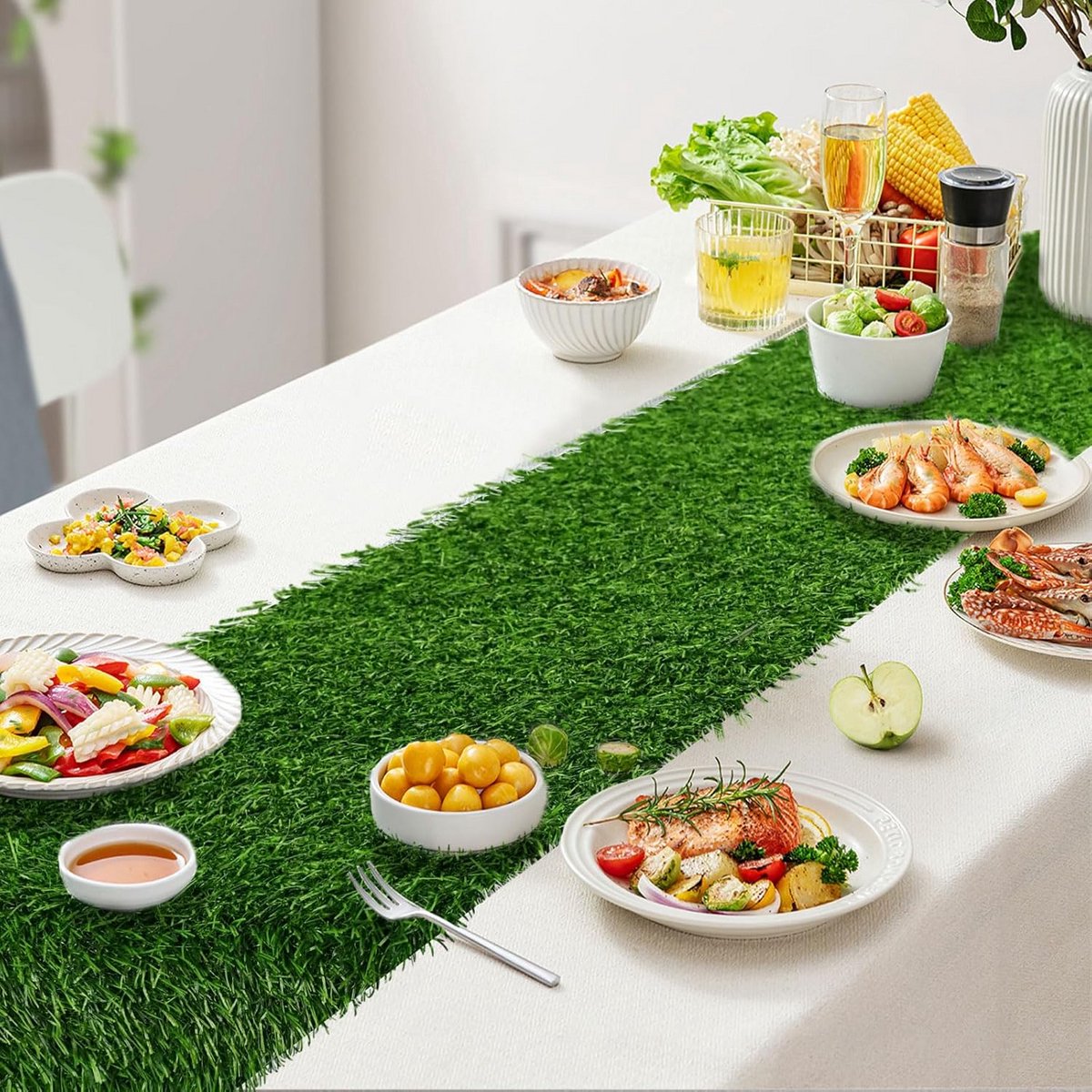 Kunstgras Tafelloper voor Feestelijke Tafeldecoratie - Groen