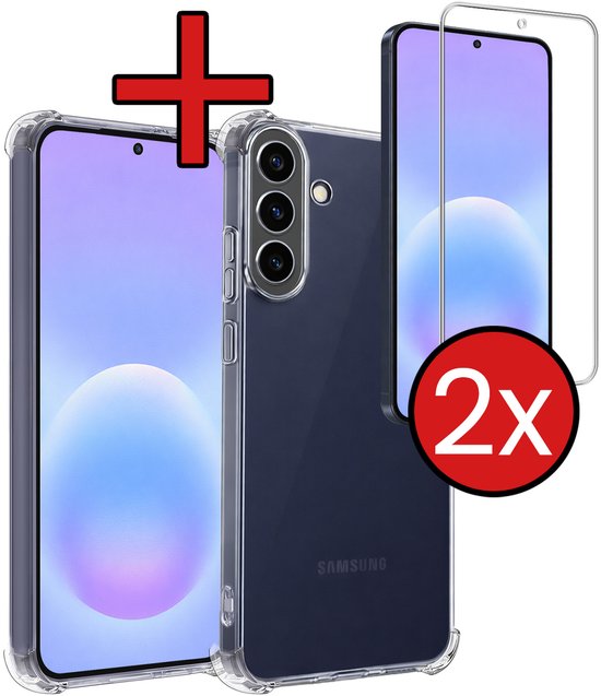 Un ensemble de deux coques pour Samsung Galaxy A57, une coque transparente et un protecteur d'écran.