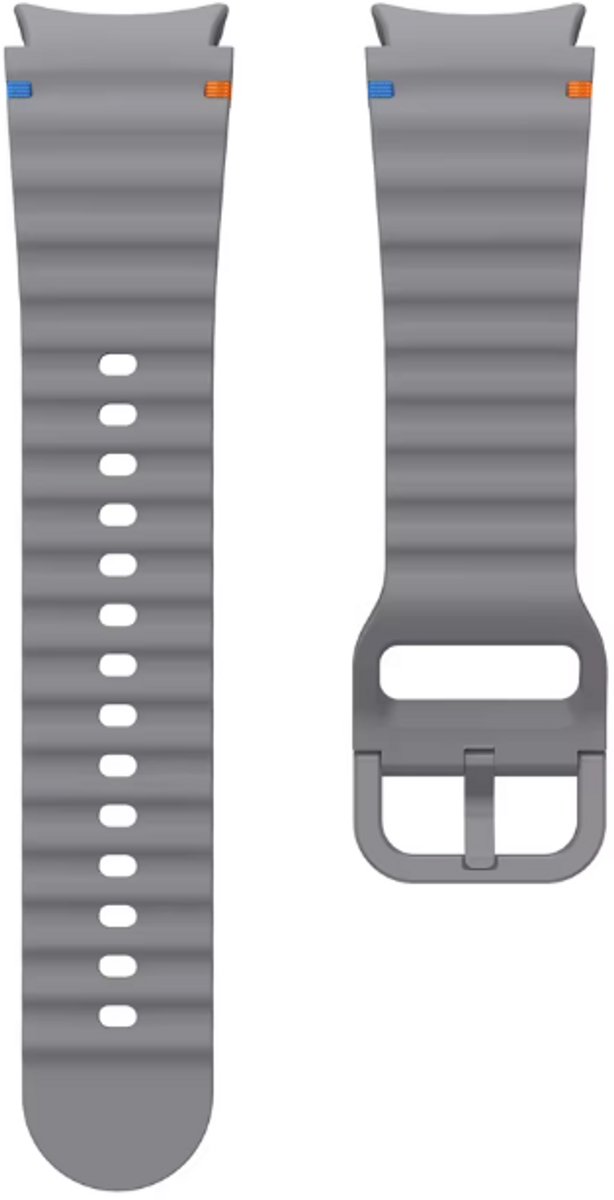 Go Go Gadget - Smartwatch bandje - Siliconen band - Geschikt voor Samsung Galaxy Watch 7 - 40& 44mm - Donker Grijs