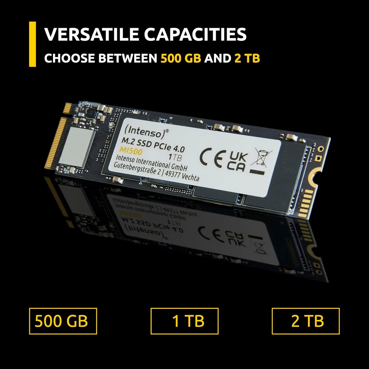 Interne NVMe M.2 SSD 1TB PCIe 4.0 Gen4 - 5300MB/s Lezen & 4500MB/s Schrijven