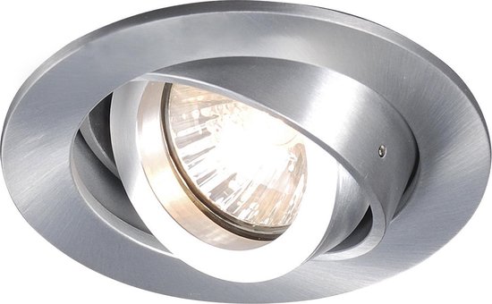QAZQA club - Design Inbouwspot - 1 lichts - Ø 100 mm - Aluminium -  Woonkamer |... | bol.com