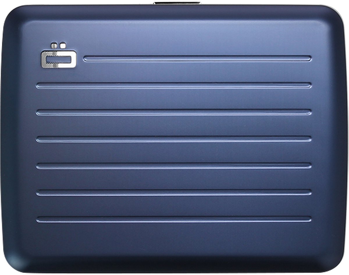 Ogon Designs Stockholm V2 Large Creditcardhouder – Dames en Heren – Aluminium Wallet met RFID Bescherming, Extra Geldvak & Waterbestendige Sluiting – Navy Blauw