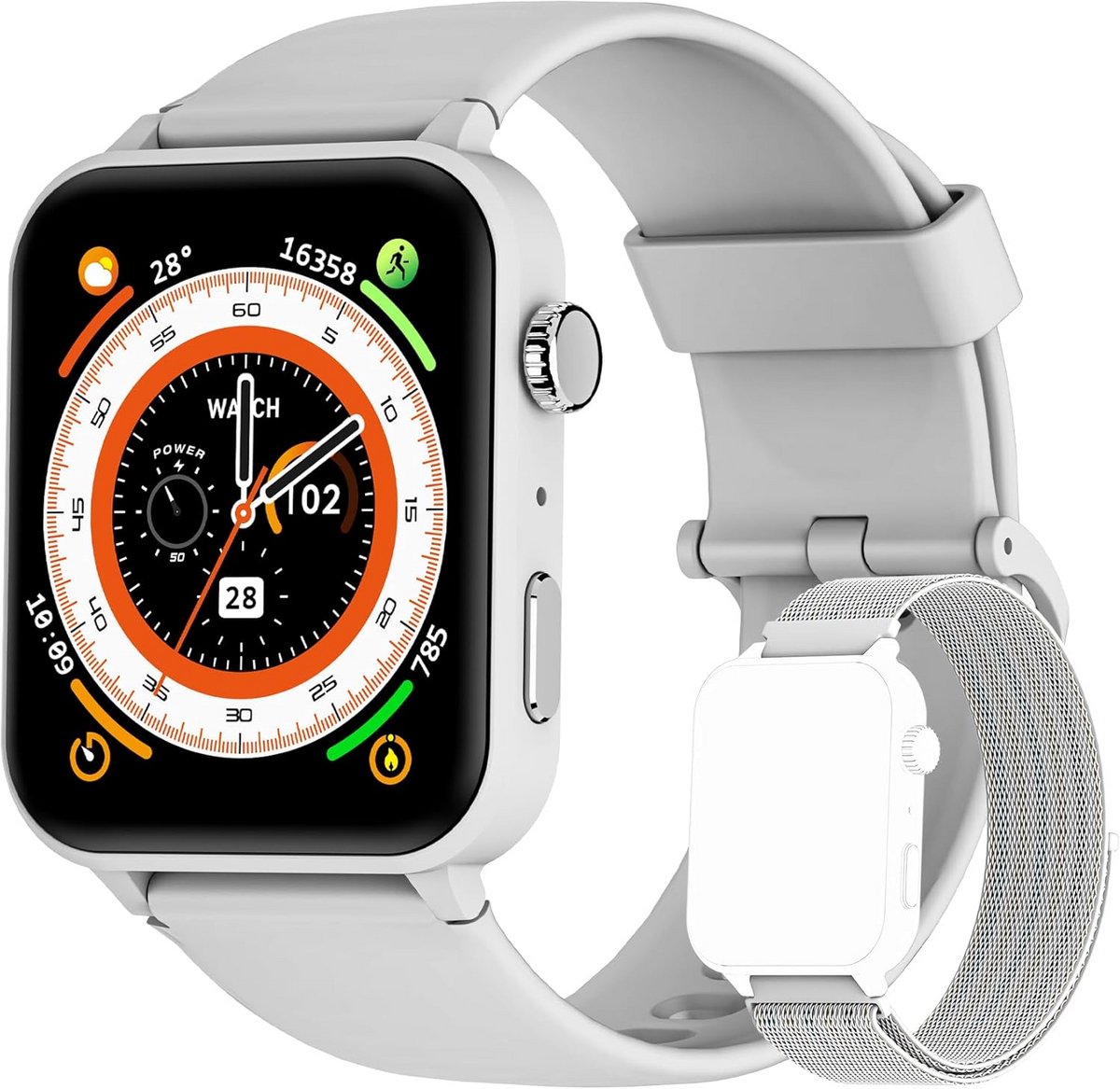 Smartwatch met Bloeddrukmeting en Sportmodi, Geschikt voor Android en iOS
