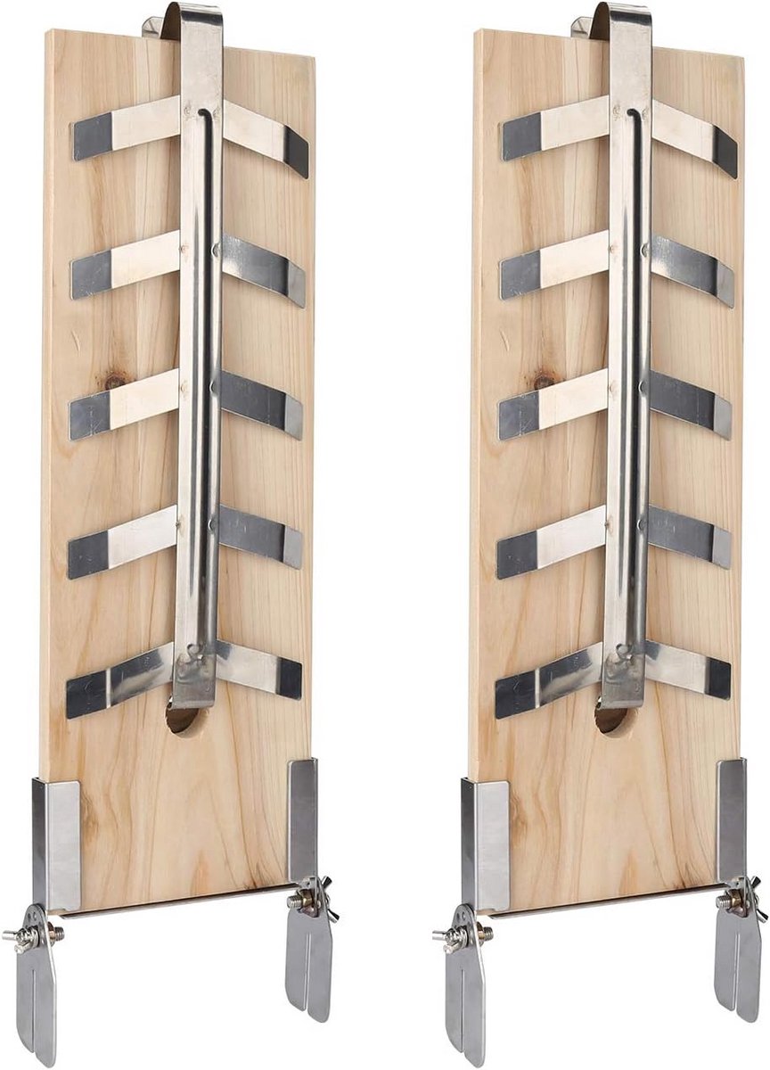 Set van 2 Zalmplanken van Cederhout met 5-standen Hoekstandaard voor Grill en Vuurkorf