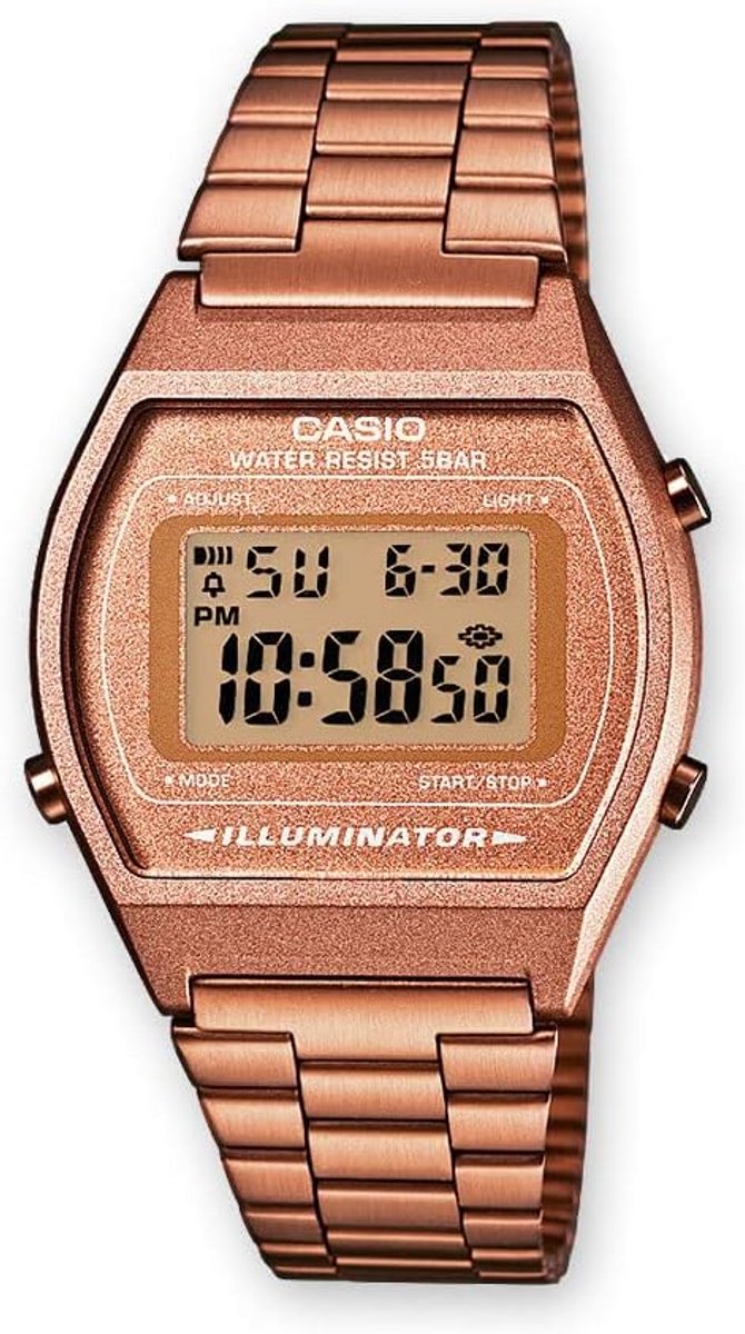 Roze Goudkleurig Analoog Digitaal Horloge met Roestvrijstalen Band