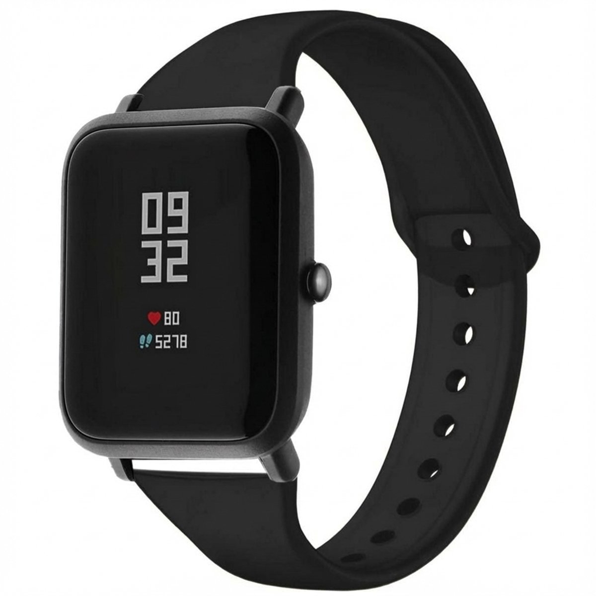 Siliconen bandje - Geschikt voor Amazfit GTS / BIP - Zwart