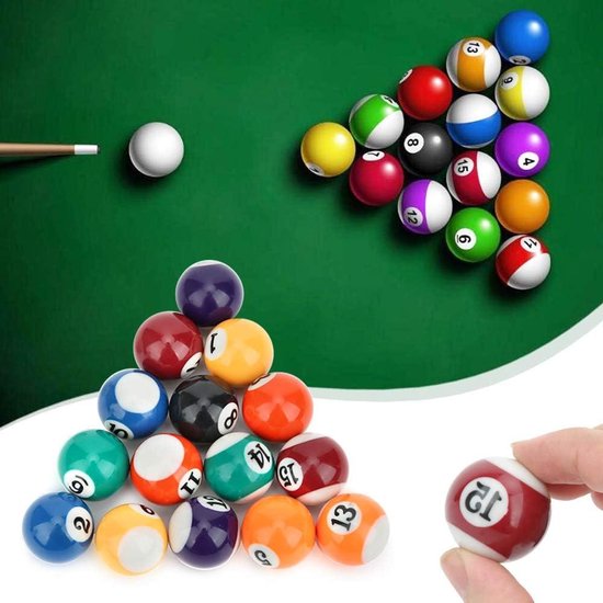Set van 16 milieuvriendelijke poolballen voor kinderen - 32 mm - Mini biljartbal speelgoed - Pooltafel accessoire. van Merkloos — afbeelding 2