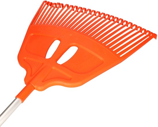 KOTARBAU® Bladhark, Tuinhark van Kunststof, 27 Tanden, Oranje- met Aluminium Steel, Gazonhark, Waaierbezem, Lichtgewicht Hark, Stevige Hark, van Merkloos	 — afbeelding 4