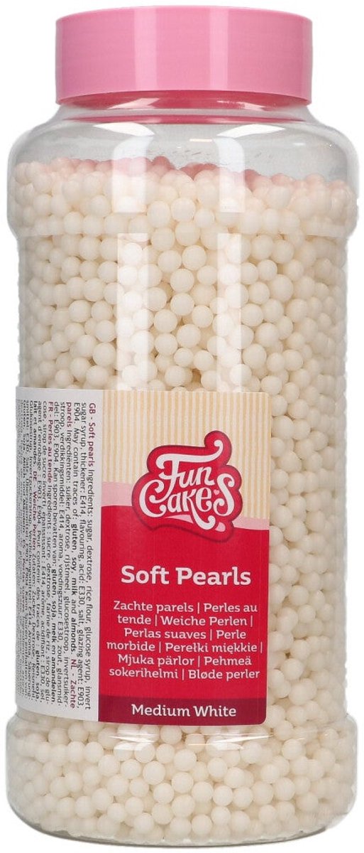 FunCakes Soft Pearls - Klein - White - 600g