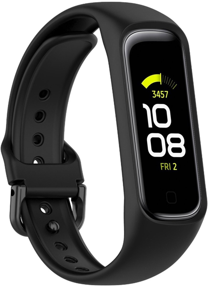 Siliconen bandje - Geschikt voor Samsung Galaxy Fit 2 - Zwart