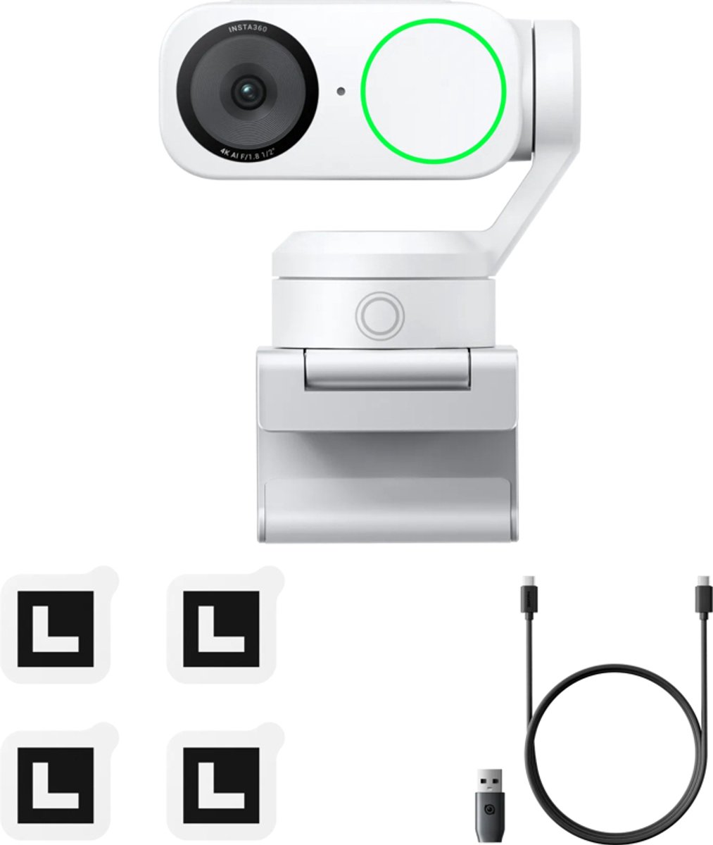 Insta360 – Link 2 - 4K Webcam - Arctic White - AI Tracking thumbnail 2