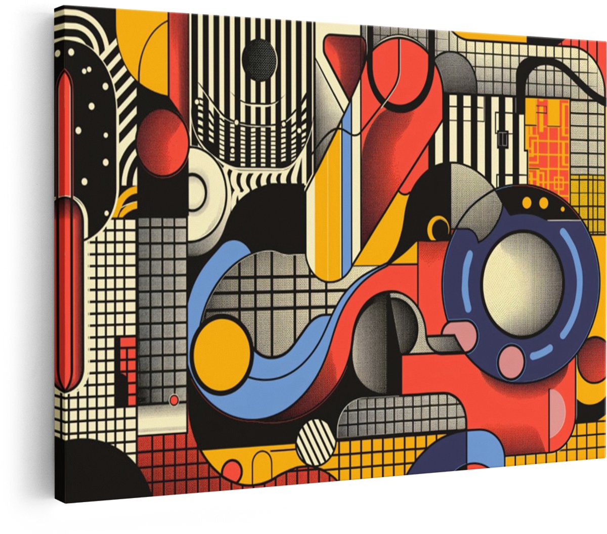 Artaza Canvas Schilderij Abstract - 120x80 cm - Wanddecoratie Geometrisch - Muurdecoratie Kleurrijk - Decoratie Pop Art - Schilderijen Op Canvas