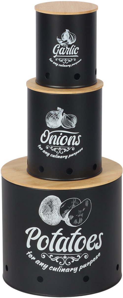 opbergdoos - 3 stuks - zwart