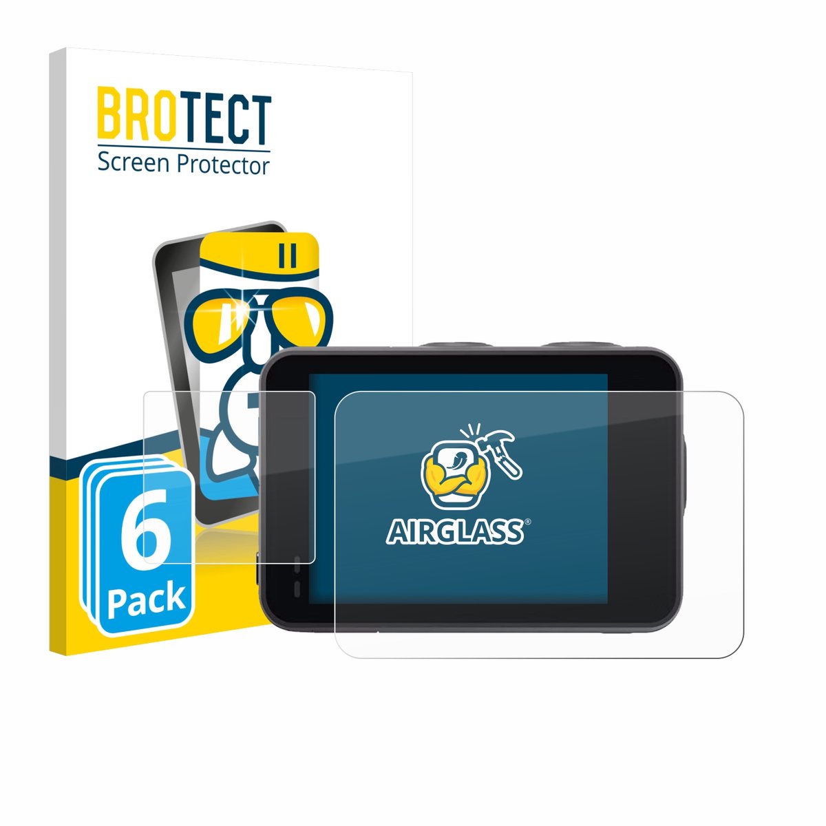 Screenprotector 6 Stuks voor Akaso Brave 7 Beschermglas transparant