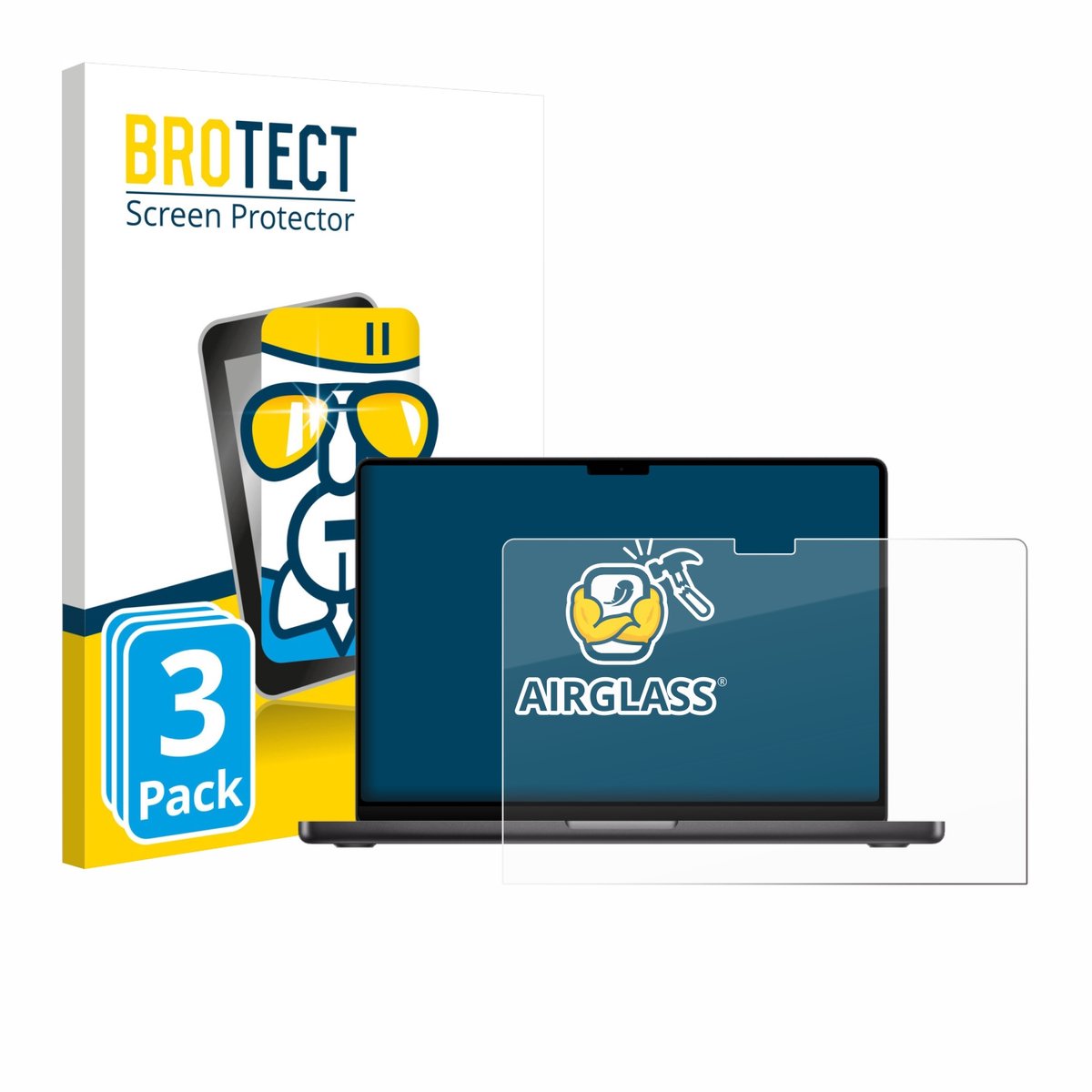 Screenprotector 3 Stuks voor Apple MacBook Pro 14" M5 2025 Beschermglas transparant