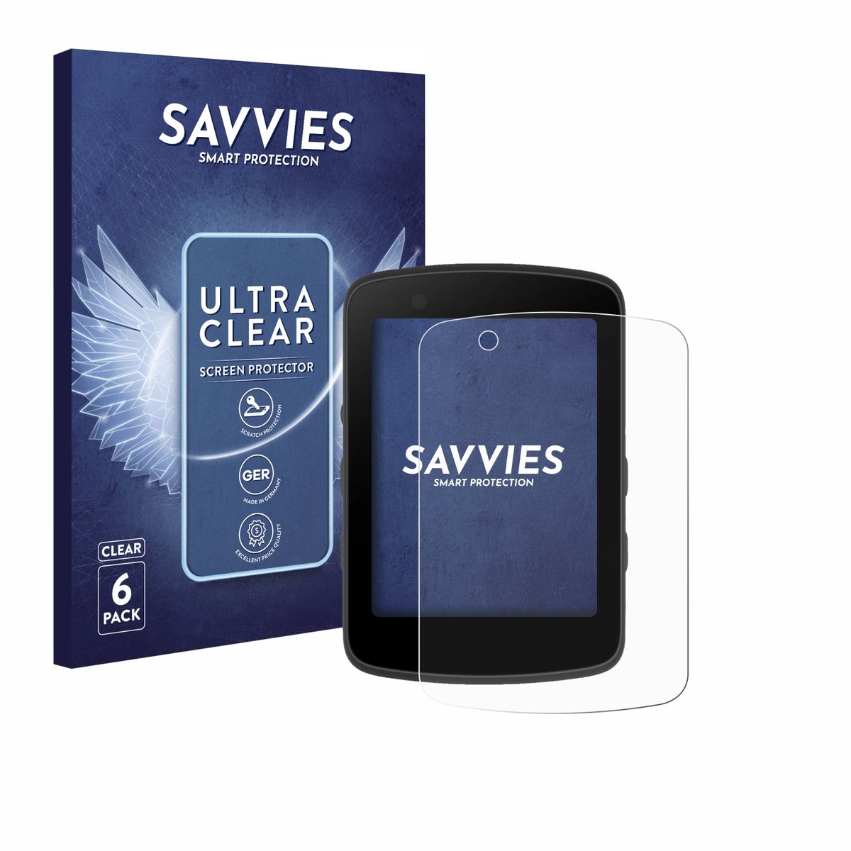 Savvies - Screenprotector voor Bryton Rider 550 - Folie Beschermfolie transparant 6 Stuks
